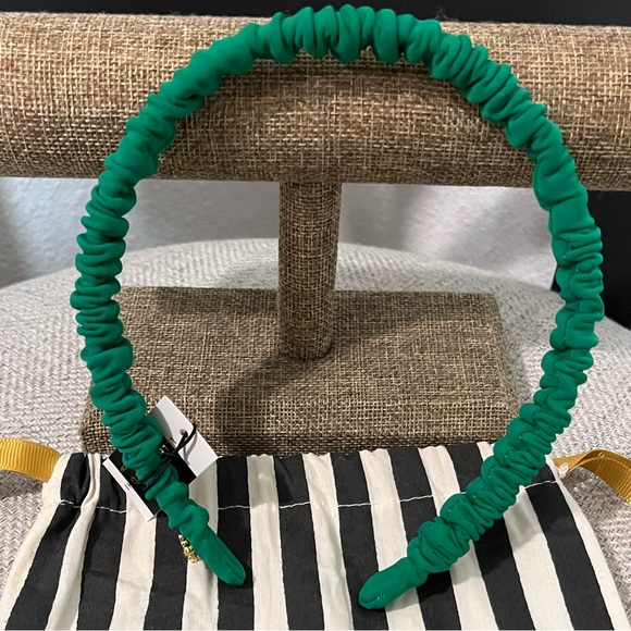 LELE SADOUGHI NWT AUTHENTIC KELLY GREEN JESSIE RUCHED NEOPRENE SLIM HEADBAND - Picture 1 of 14